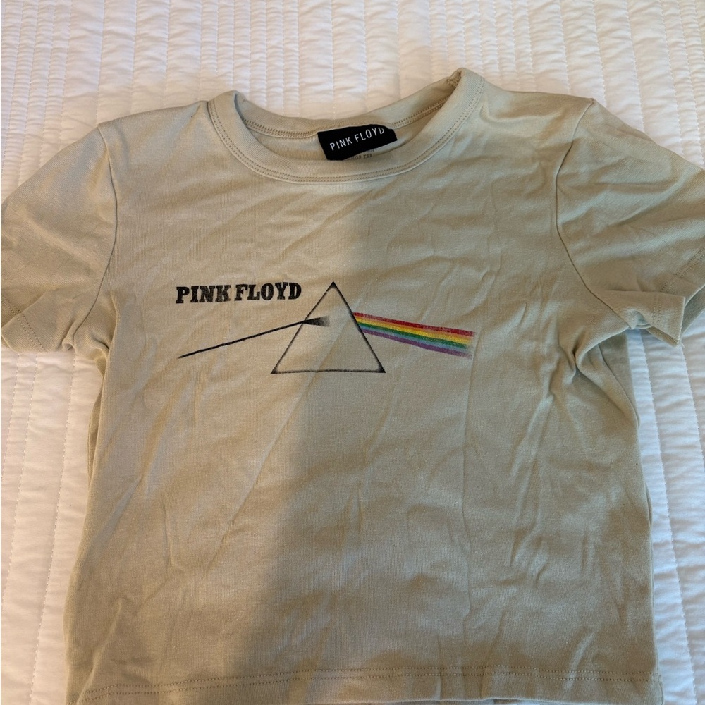 Pink Floyd Cream Short Sleeve Tee with Iconic Prism Design